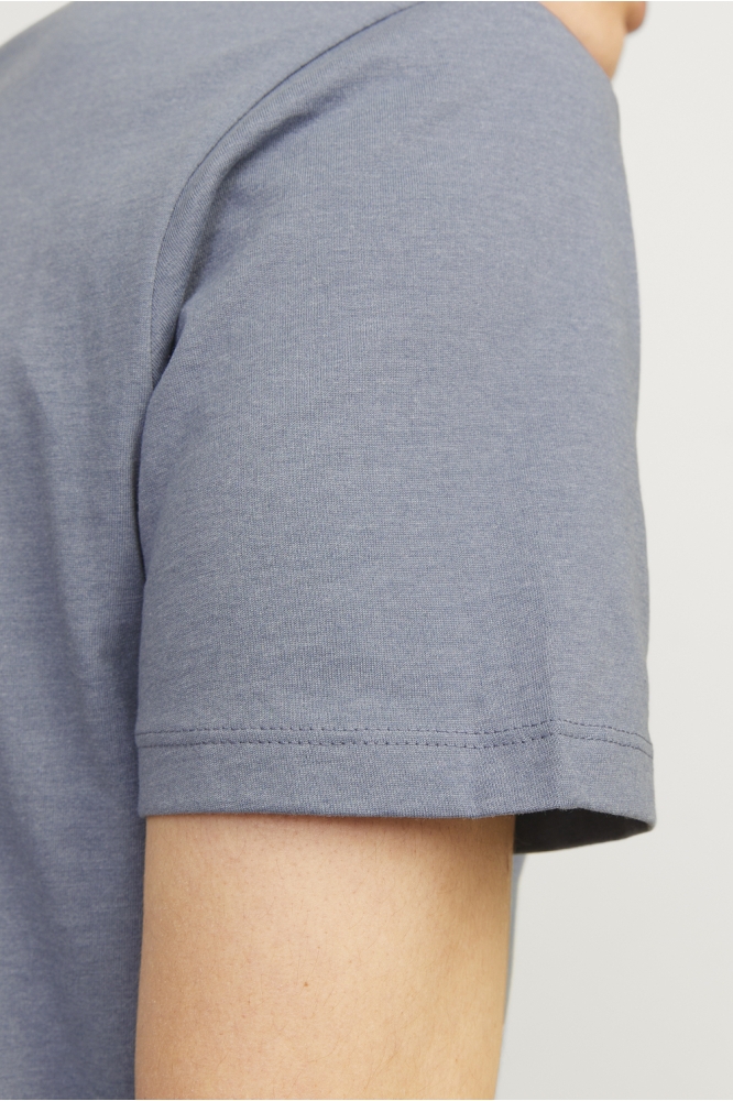 JJEORGANIC MELANGE TEE SS O-NECK NO 12222887 Flint Stone/Melange